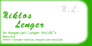 miklos lenger business card